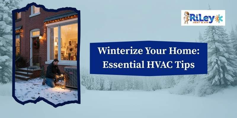 Technician inspecting a furnace for winter HVAC maintenance