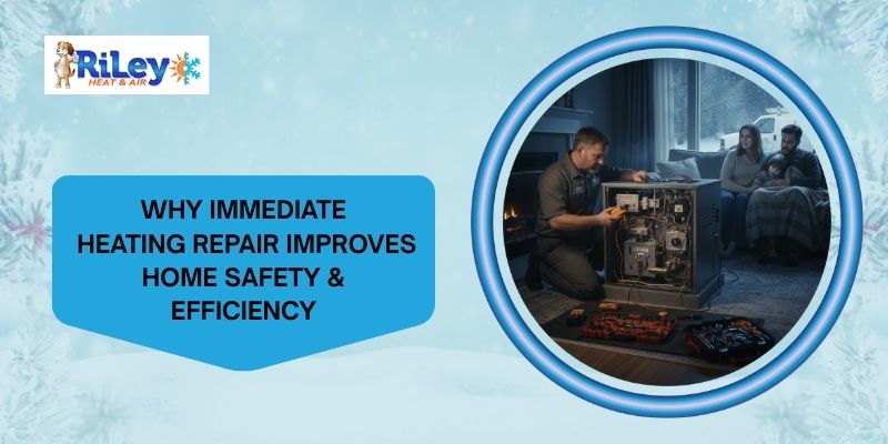 HVAC technician repairing a home heating system during winter in Maryland