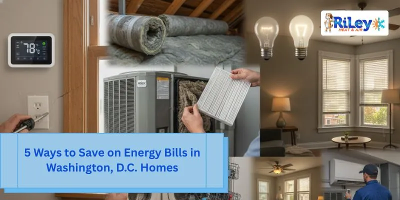 Technician maintaining HVAC system in a modern home with insulation and energy-saving features for reduced utility bills